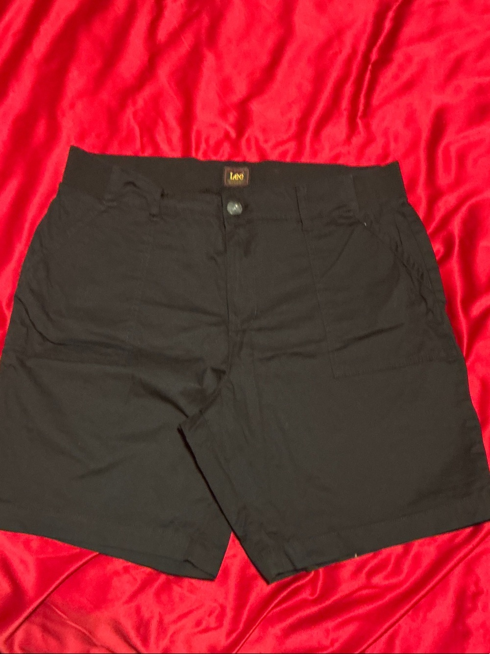 Lee Black Casual Pants with Branded Button